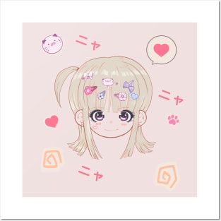 Decora Kei Cute Anime Girl Set Posters and Art